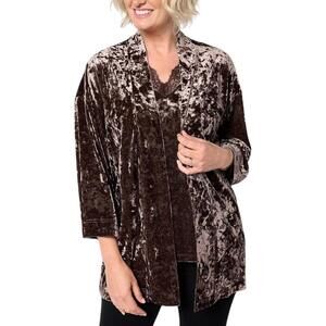 Belle Boho by Kim Gravel Women's Crushed Velvet Topper Esspresso - Regular